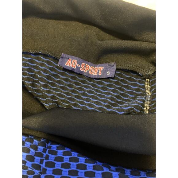 AQ Sport Butt-Scrunch Textured Honeycomb Waffle Blue Leggings Size Sm - Picture 3 of 5